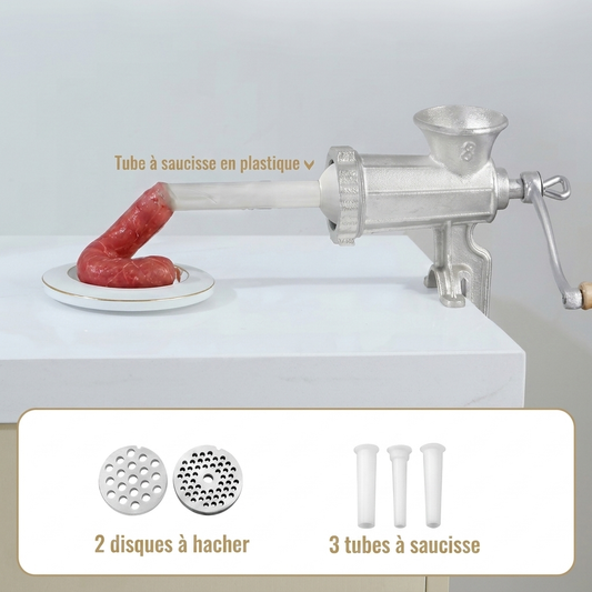 Hachoir à Viande Manuel en Fonte – Robuste & Idéal Saucisses Maison