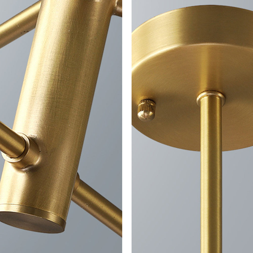 Truva Lustre Bulle Moderne. Cuivre/Verre. Noir/Cuivre. Salon