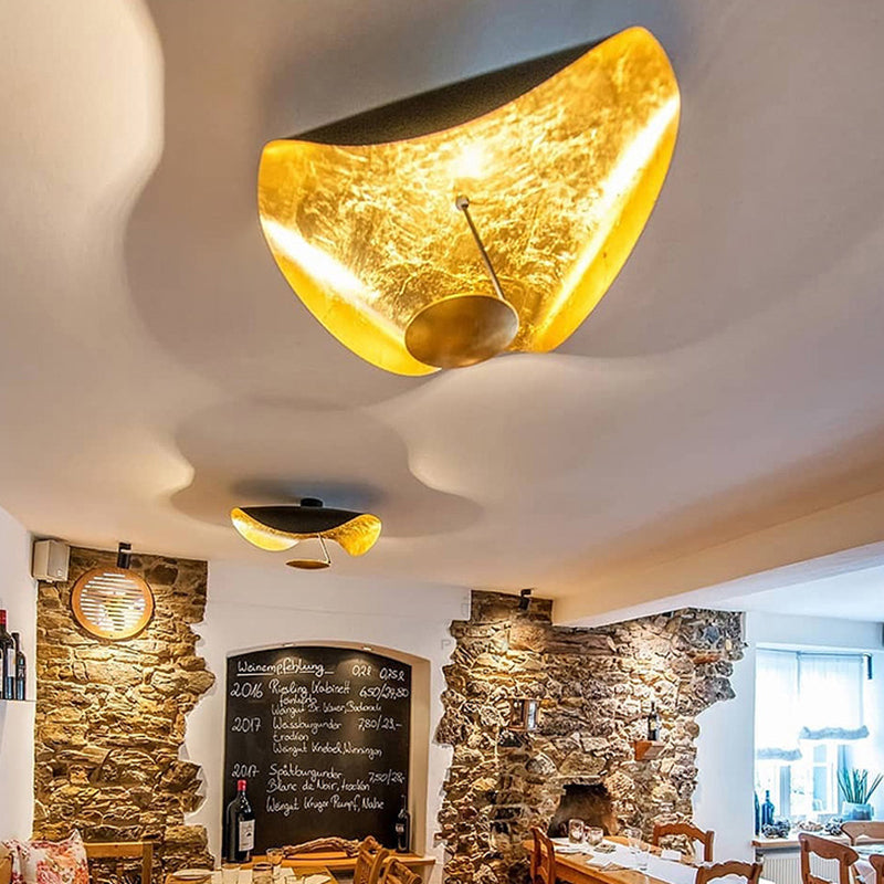 Jexie Plafonnier  Feuille Moderne Noir/Or Salon Chambre à Coucher