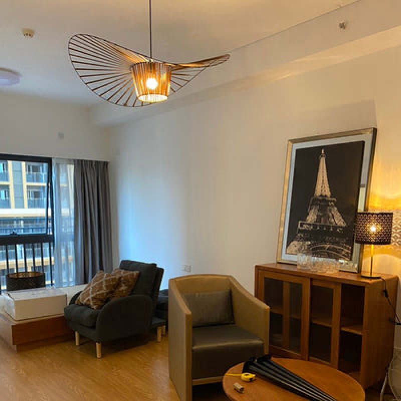 Zenro Suspension Vague Moderne. Tissu. Noir/Marron/Doré/Blanc. Salon