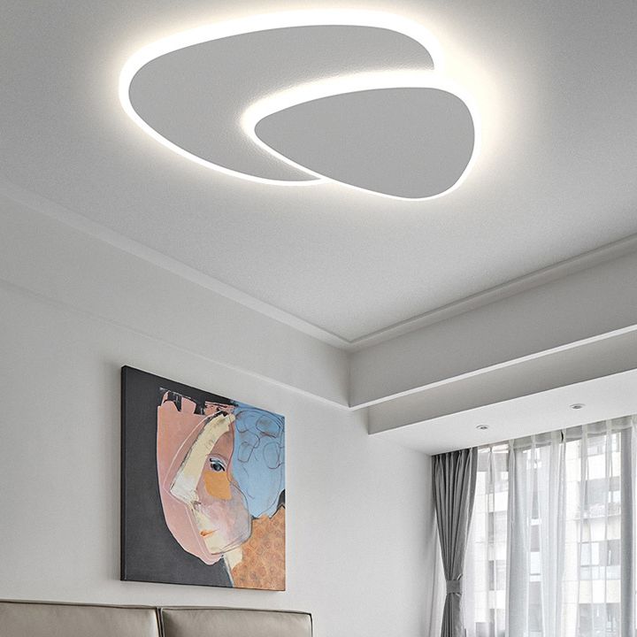 Luminaire Zeno Plafonnier Triangle Moderne Blanc Salon