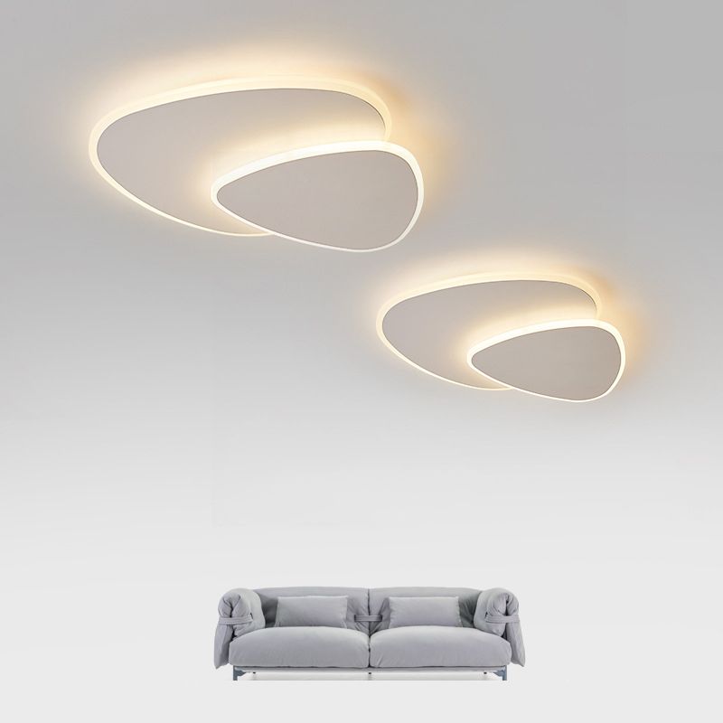 Luminaire Zeno Plafonnier Triangle Moderne Blanc Salon