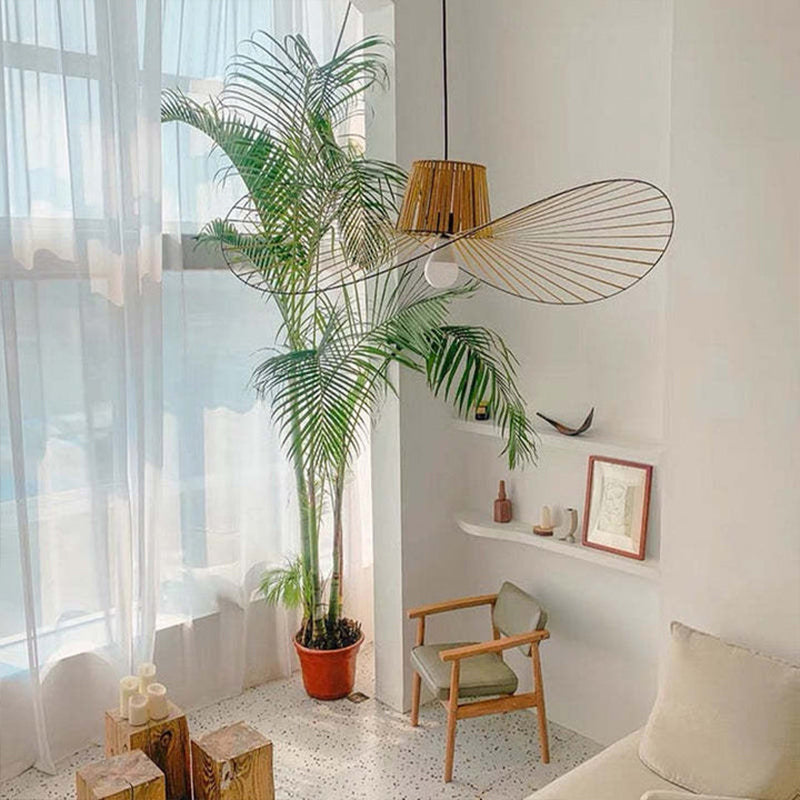 Zenro Suspension Vague Moderne. Tissu. Noir/Marron/Doré/Blanc. Salon