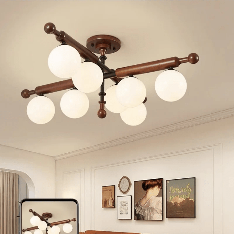 Luminaire Rusticana Poutre Bois Plafonnier Lumière