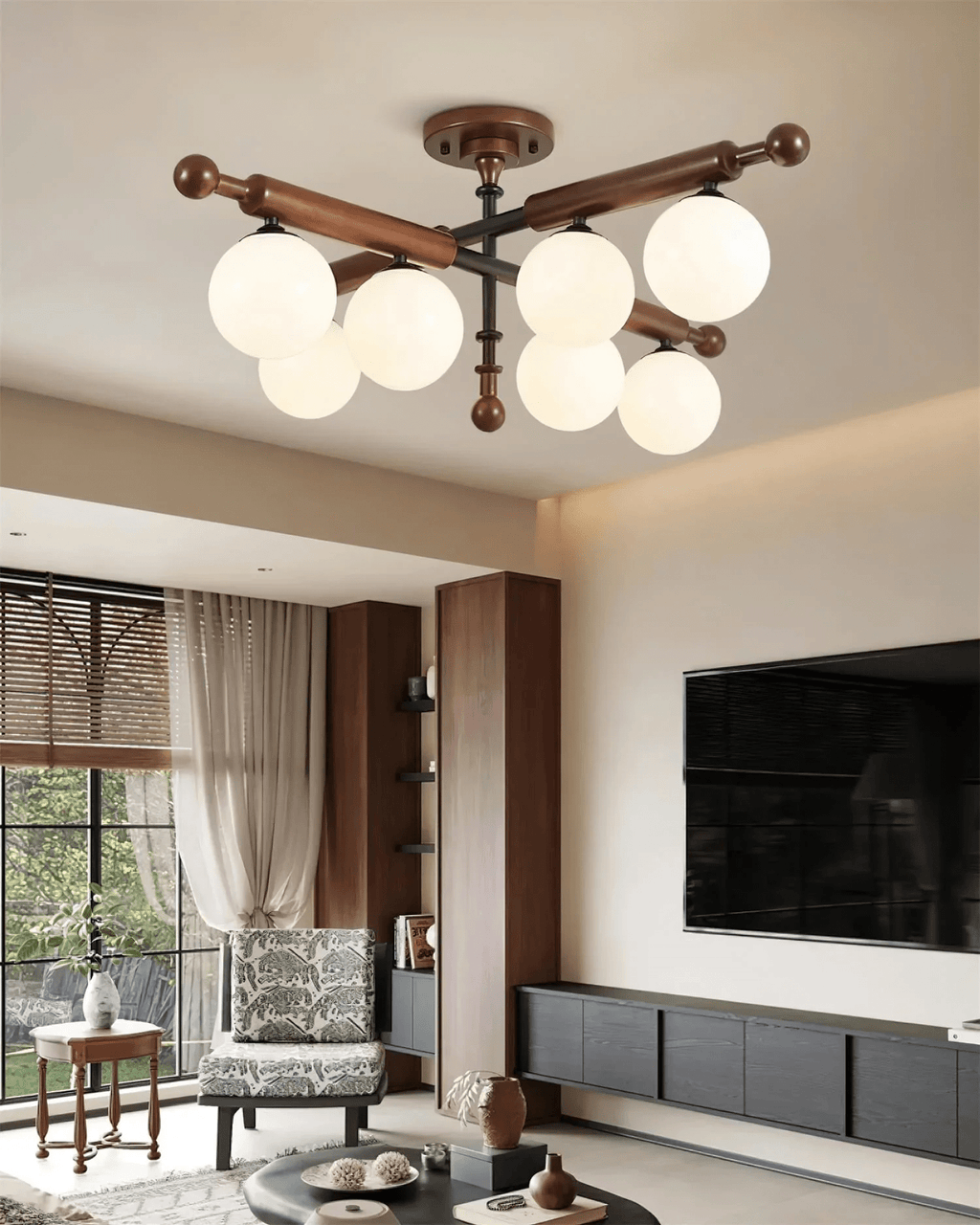 Luminaire Rusticana Poutre Bois Plafonnier Lumière