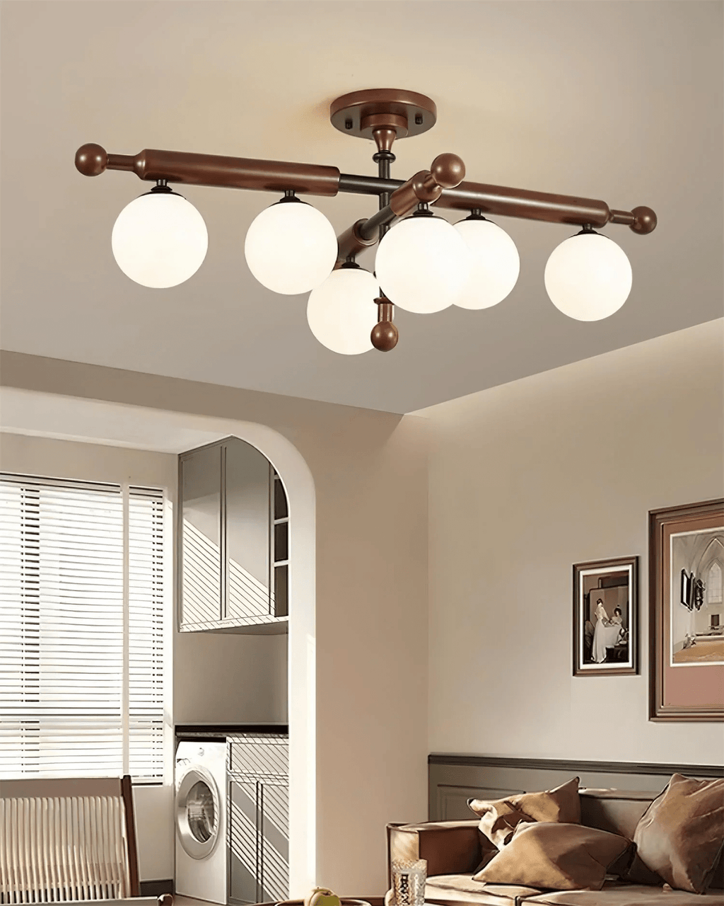 Luminaire Rusticana Poutre Bois Plafonnier Lumière