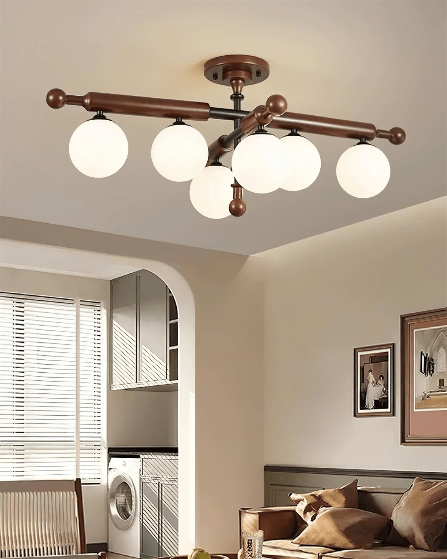 Luminaire Rusticana Poutre Bois Plafonnier Lumière