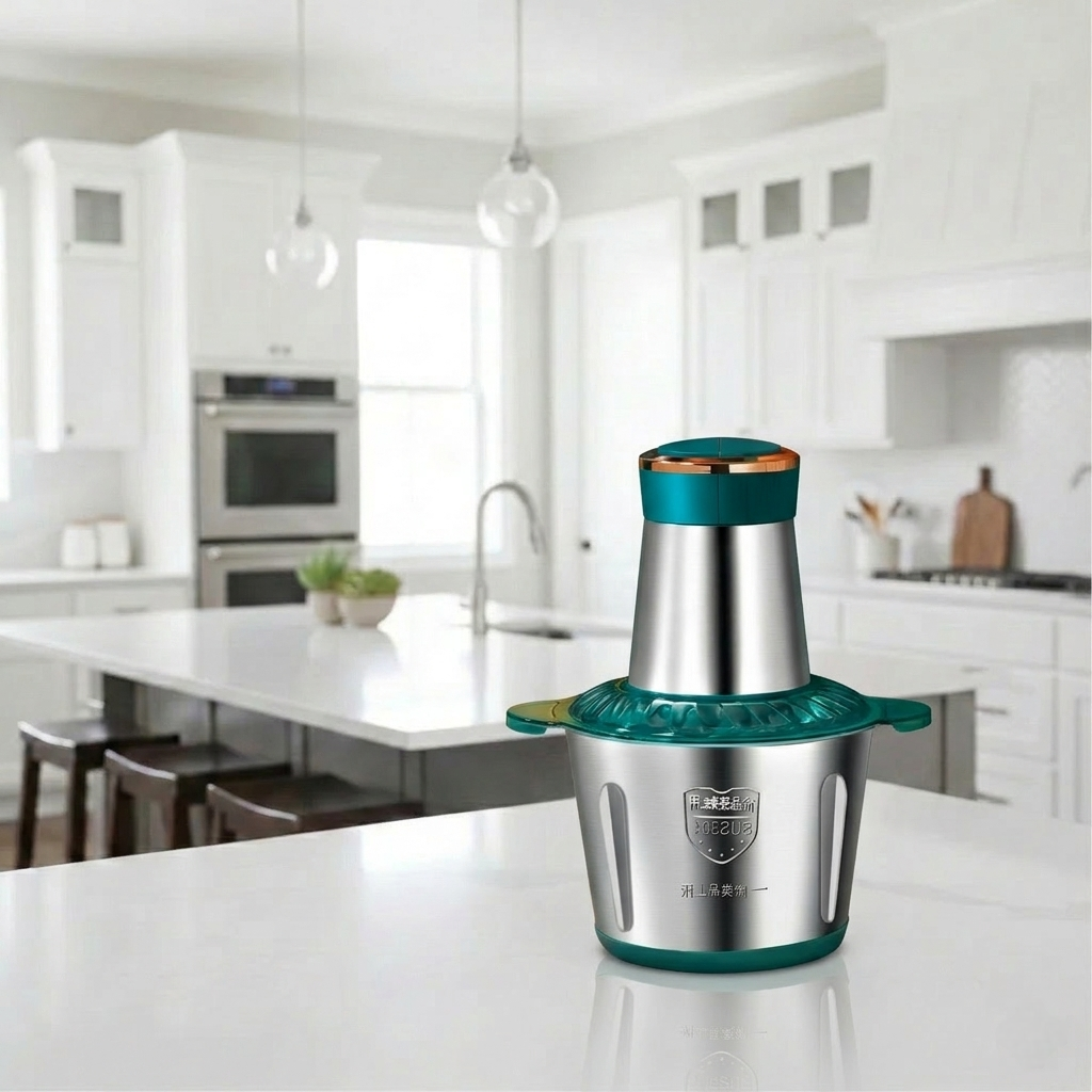 Hachoir à Viande Électrique 2L Inox – 300W | 4 Lames Acier | 2 Vitesses Multifonction