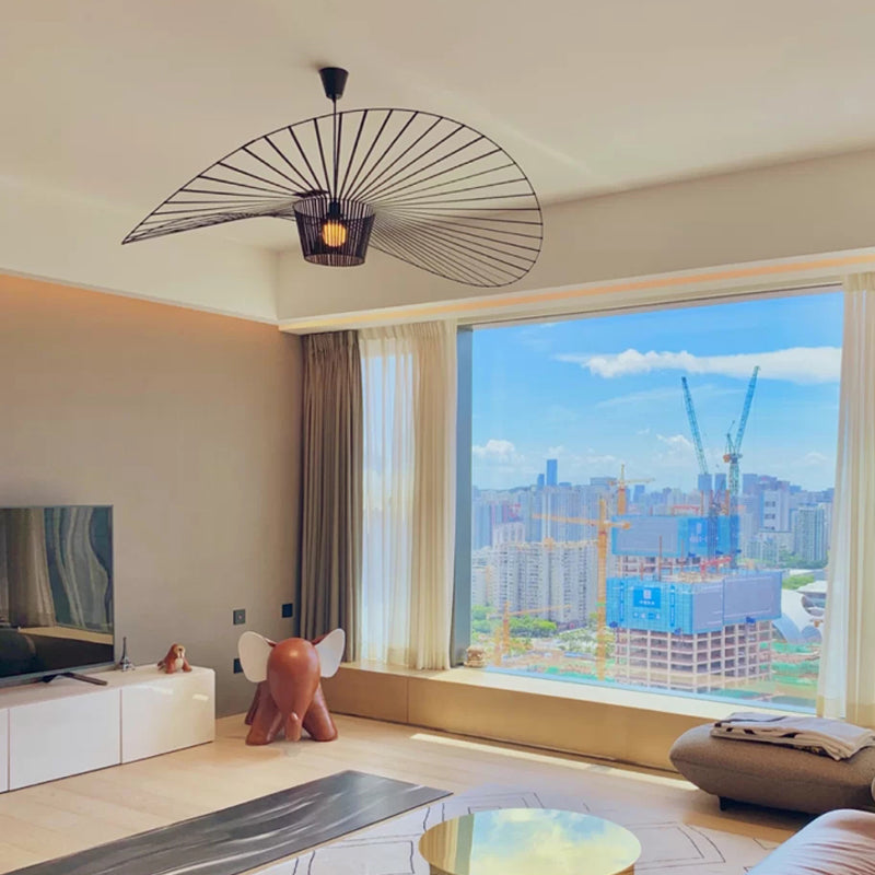 Zenro Suspension Vague Moderne. Tissu. Noir/Marron/Doré/Blanc. Salon