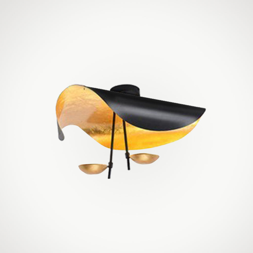 Jexie Plafonnier  Feuille Moderne Noir/Or Salon Chambre à Coucher