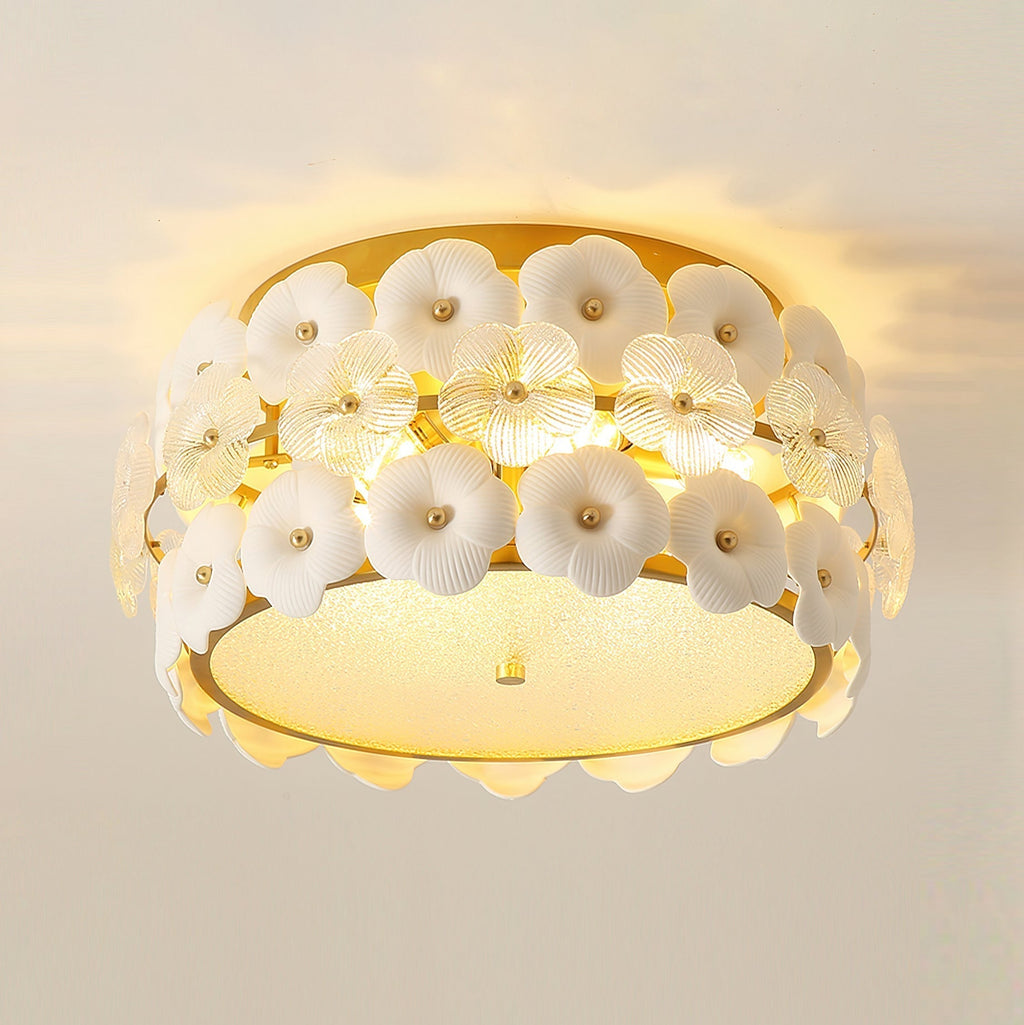 Abella Plafonnier Céramique Floraison Anneau Romantique