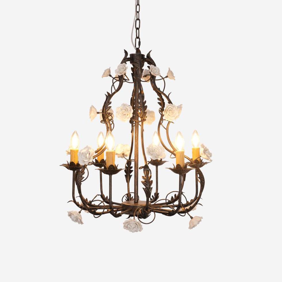 Luminaire Rocaille Lustre Fleur Luxe Métal