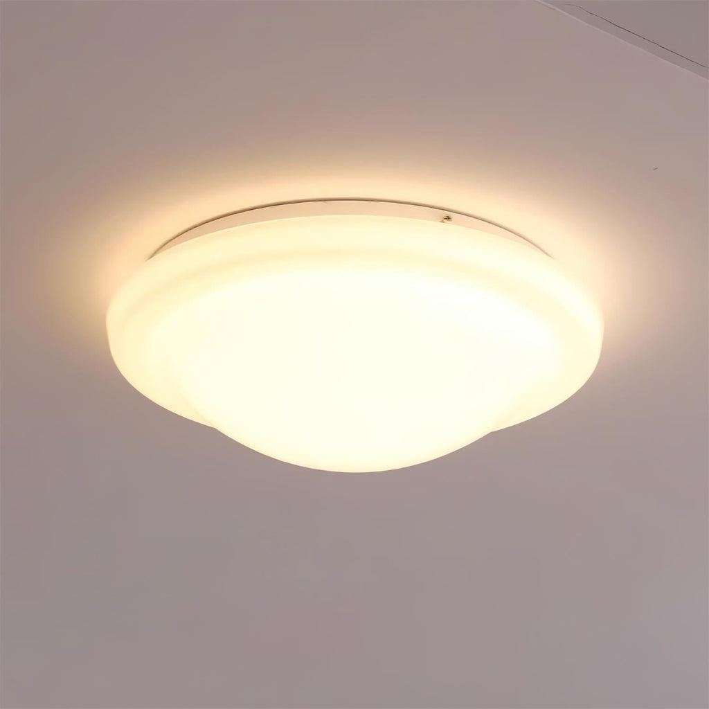 Luminaire en verre Aire Lustre Plafonnier Dôme en Verre Crème Lueur Douce