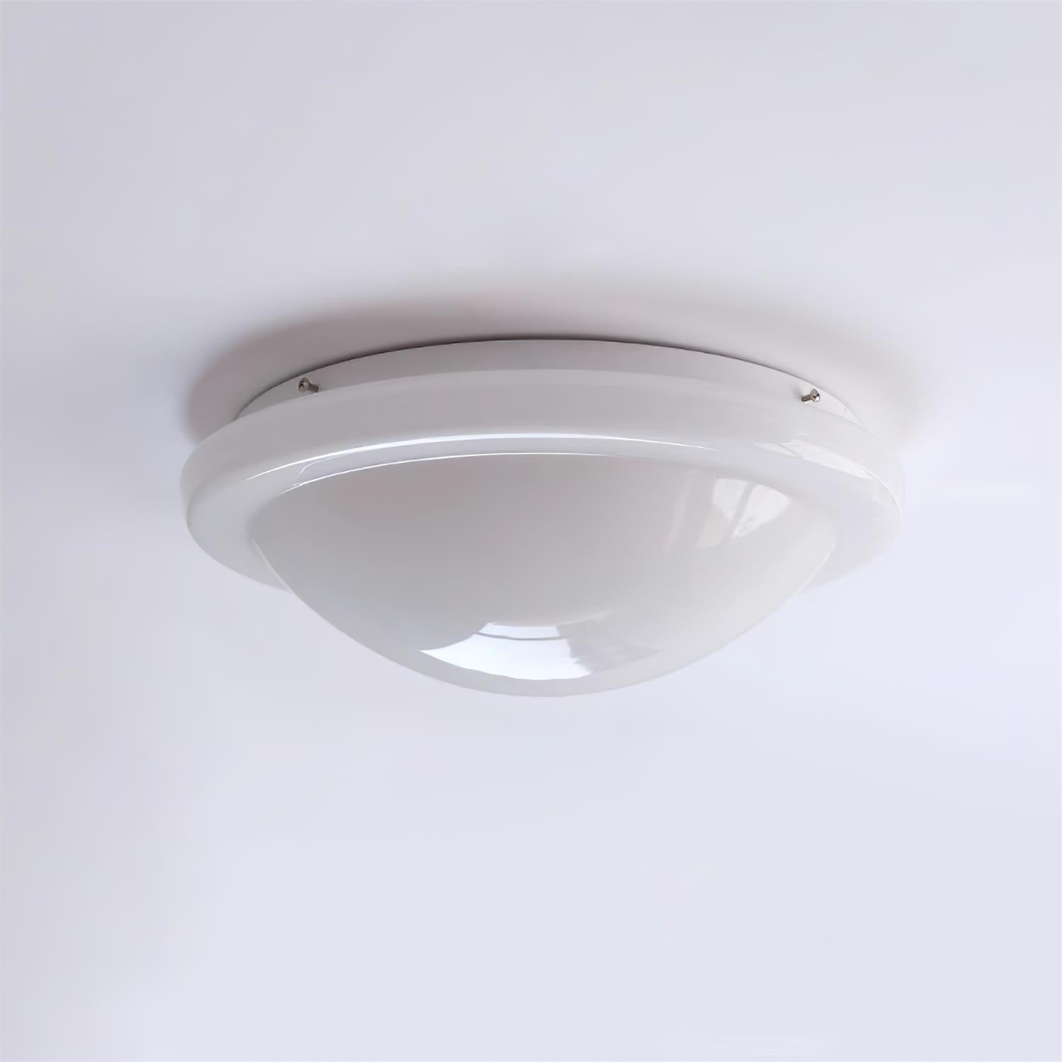 Luminaire en verre Aire Lustre Plafonnier Dôme en Verre Crème Lueur Douce