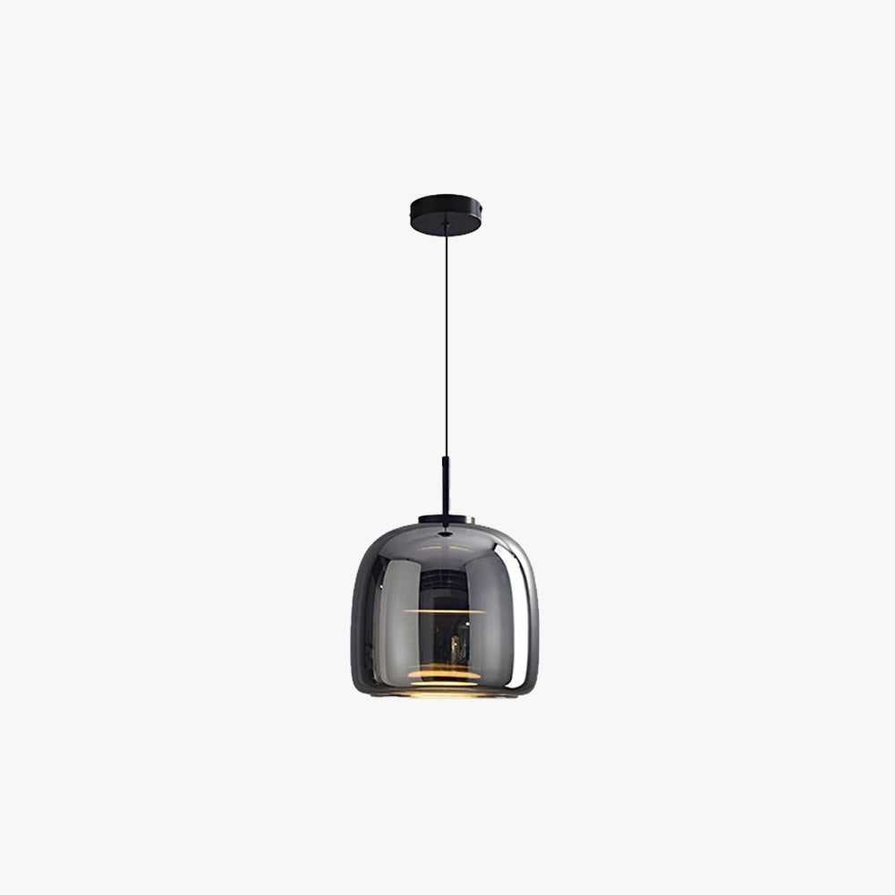 June Suspension Luminaire Design Verre Gris Fumé