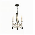 Luminaire Rococo Lustre Style Bougie Cristal Noir Pendentif
