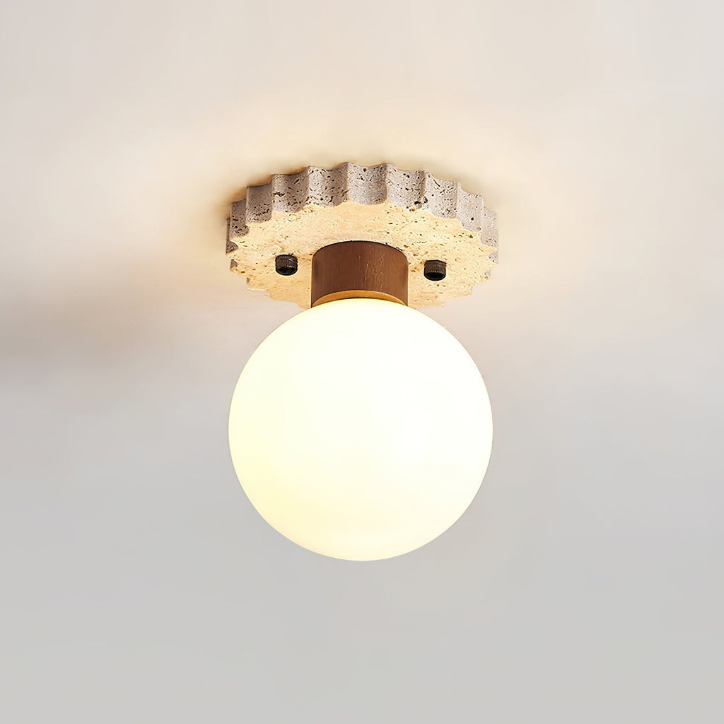 Luminaire en travertin Ritta Plafonnier Moderne En Travertin