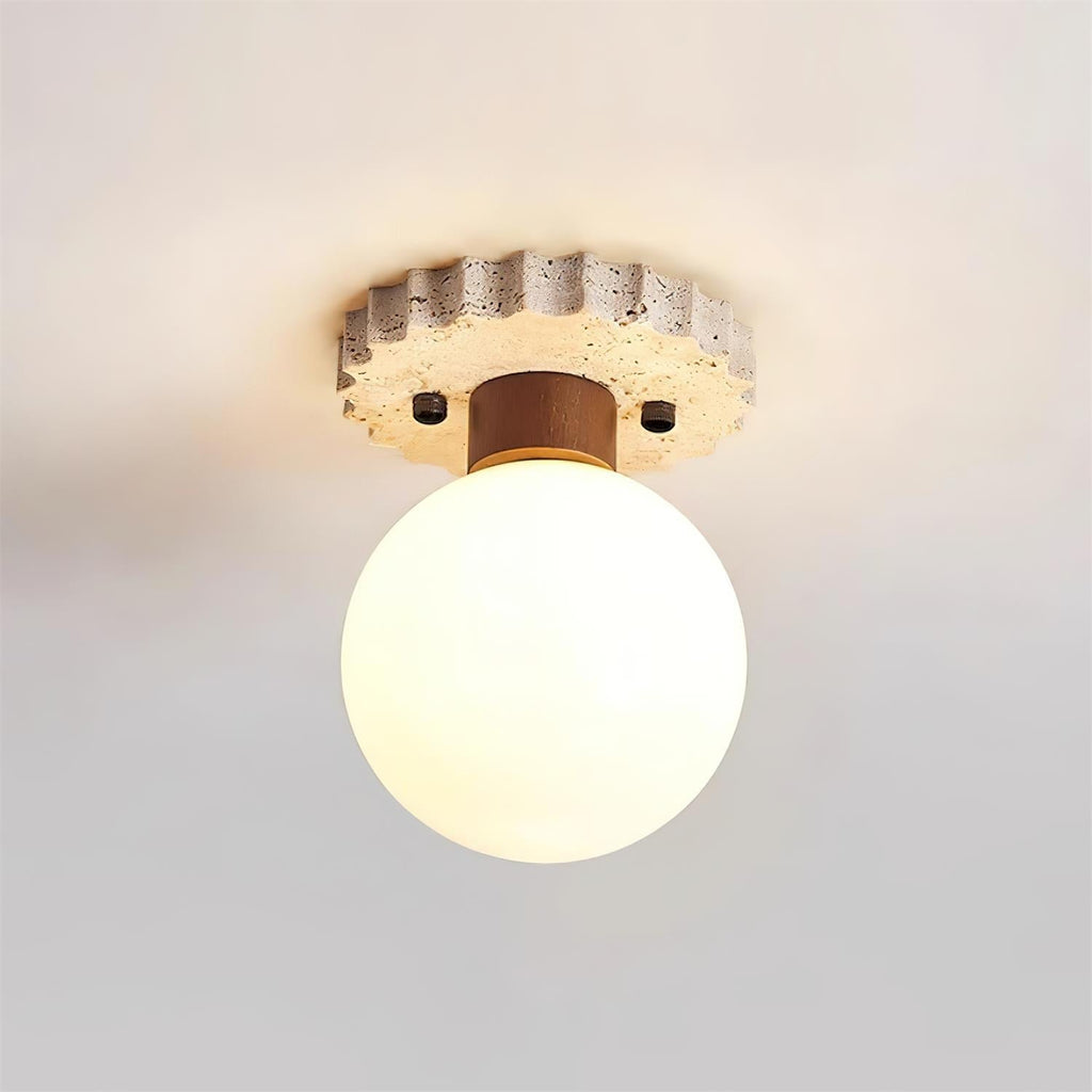 Luminaire en travertin Ritta Plafonnier Moderne En Travertin