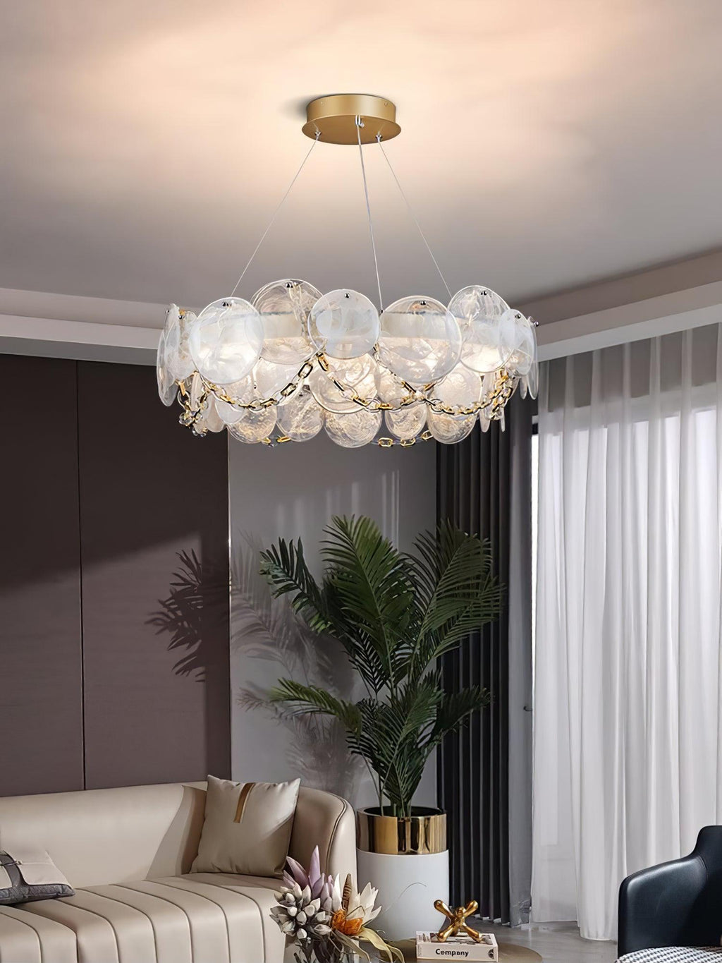 Luminaire en verre Ruby Lustre en Verre Luxe