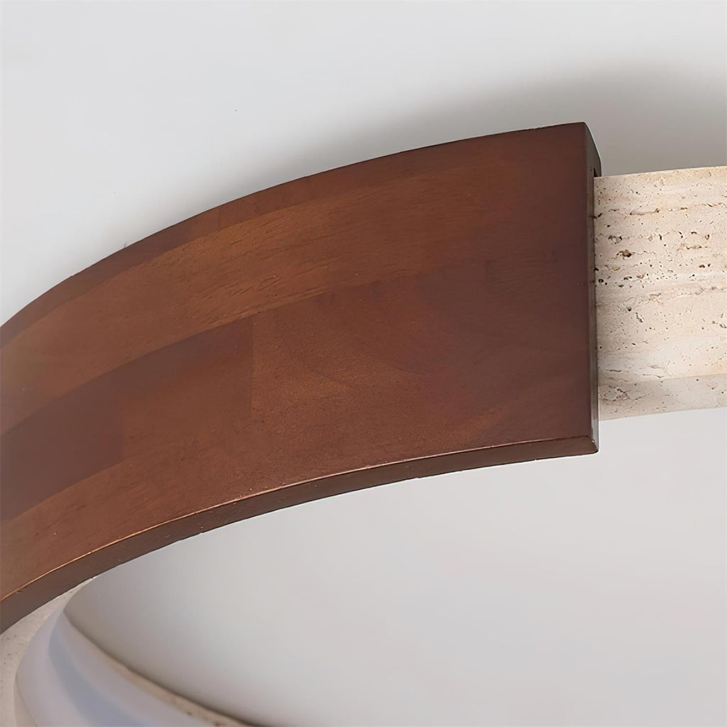 Luminaire en travertin Ritta Plafonnier Halo Moderne Travertin Bois