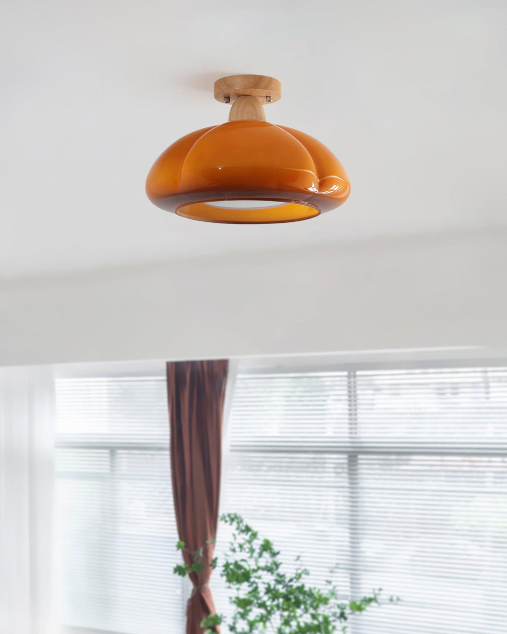 Luminaire en verre Ambrina Plafonnier Semi-Encastré Verre Ambre