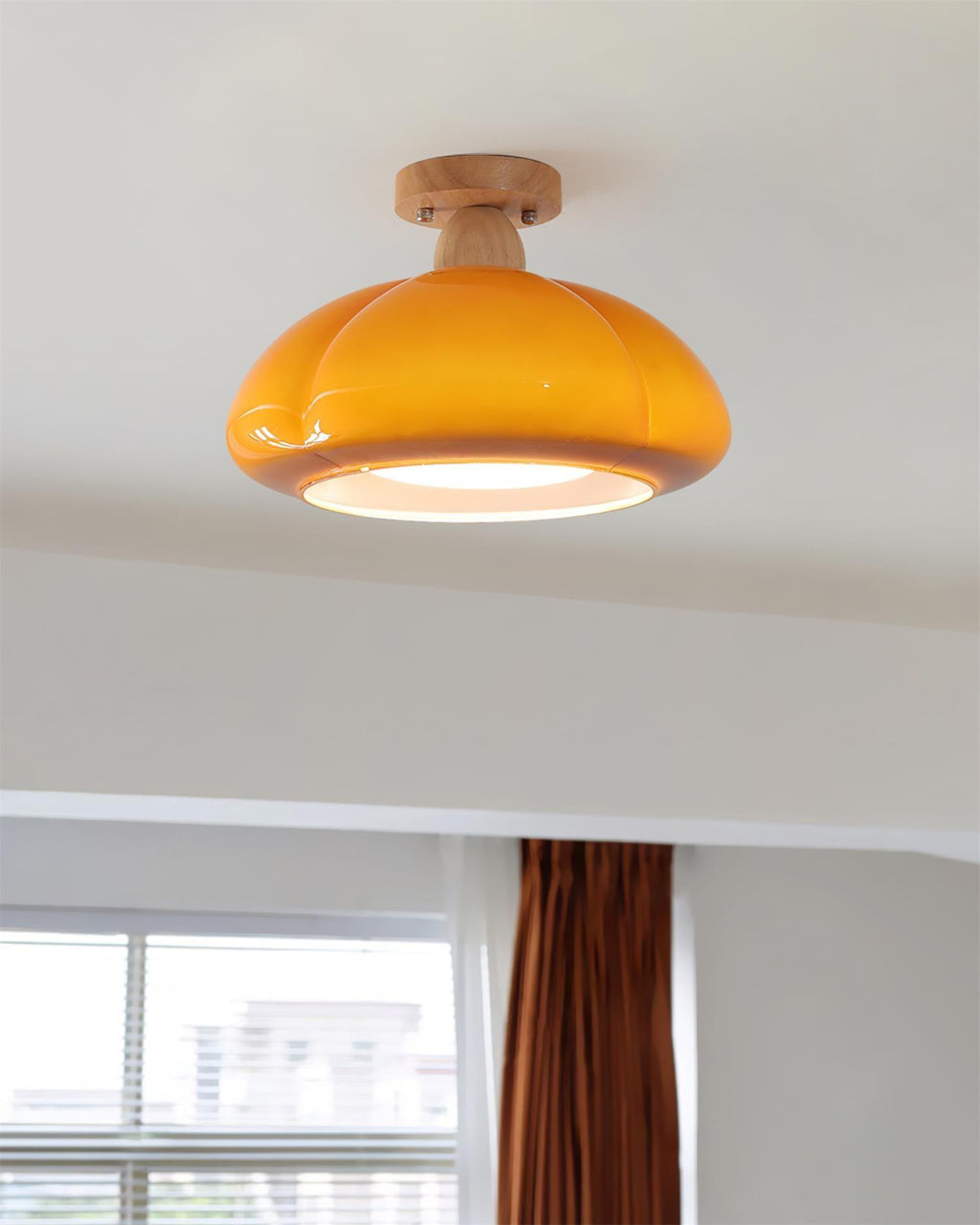 Luminaire en verre Ambrina Plafonnier Semi-Encastré Verre Ambre