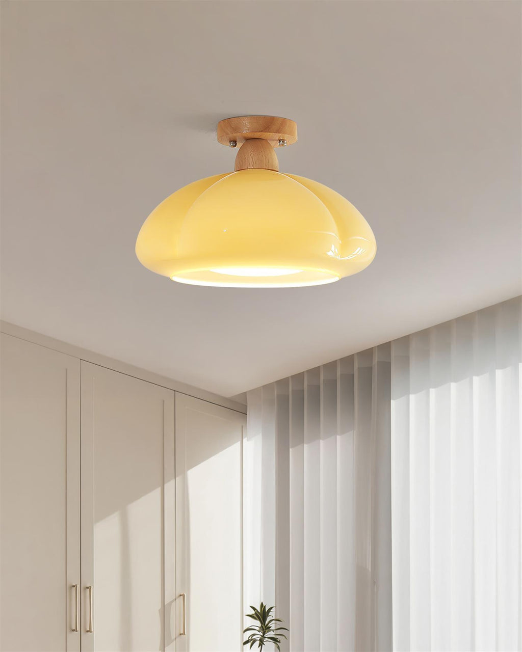 Luminaire en verre Ambrina Plafonnier Semi-Encastré Verre Ambre
