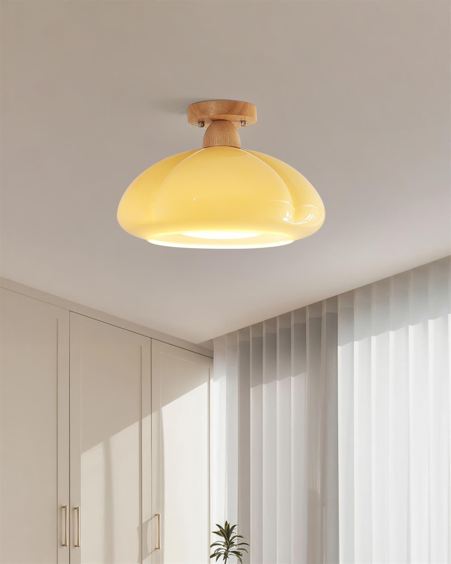 Luminaire en verre Ambrina Plafonnier Semi-Encastré Verre Ambre