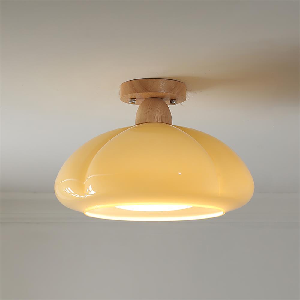 Luminaire en verre Ambrina Plafonnier Semi-Encastré Verre Ambre