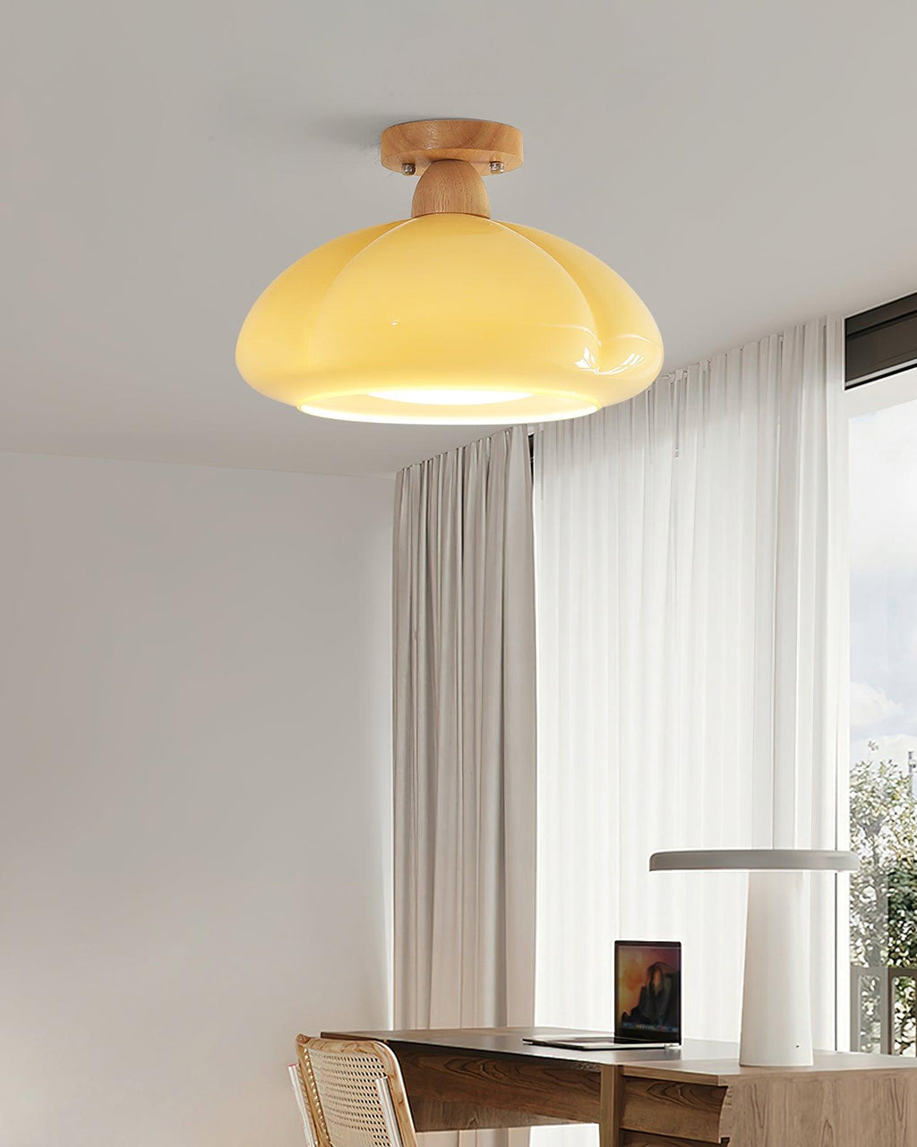 Luminaire en verre Ambrina Plafonnier Semi-Encastré Verre Ambre