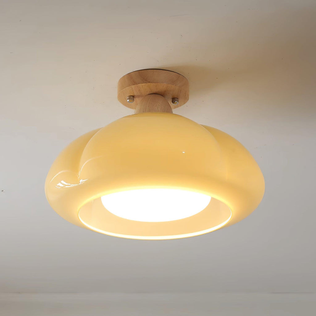 Luminaire en verre Ambrina Plafonnier Semi-Encastré Verre Ambre