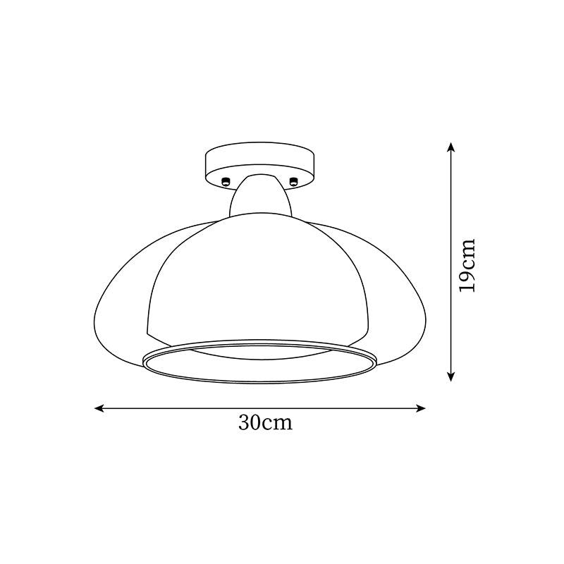 Luminaire en verre Ambrina Plafonnier Semi-Encastré Verre Ambre
