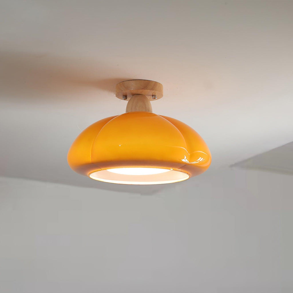 Luminaire en verre Ambrina Plafonnier Semi-Encastré Verre Ambre