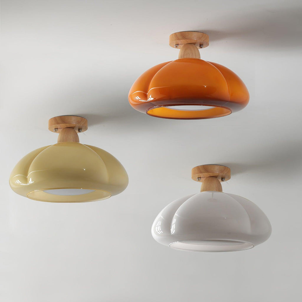 Luminaire en verre Ambrina Plafonnier Semi-Encastré Verre Ambre
