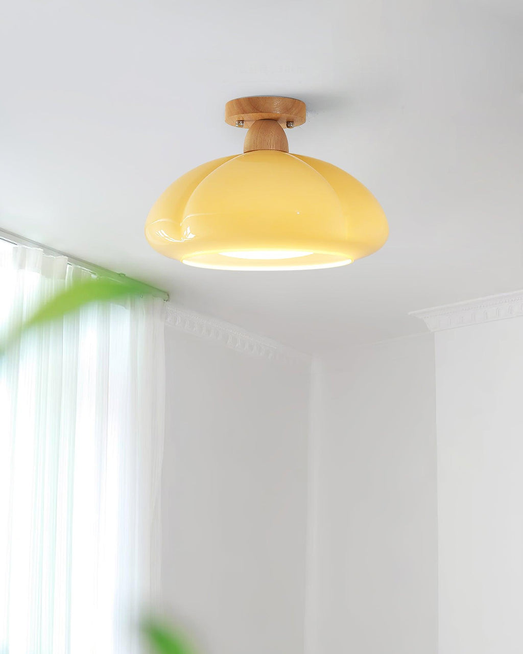Luminaire en verre Ambrina Plafonnier Semi-Encastré Verre Ambre
