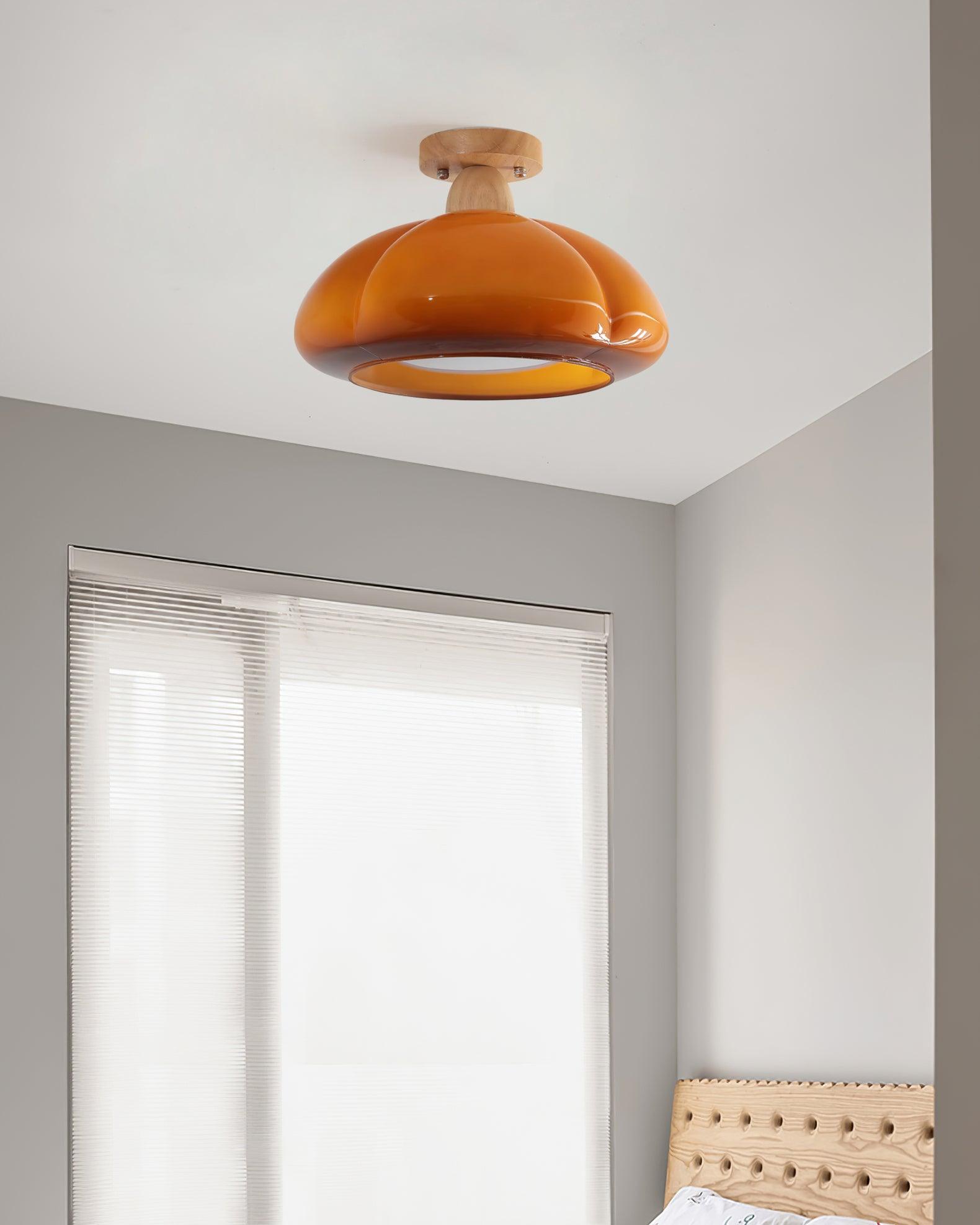Luminaire en verre Ambrina Plafonnier Semi-Encastré Verre Ambre