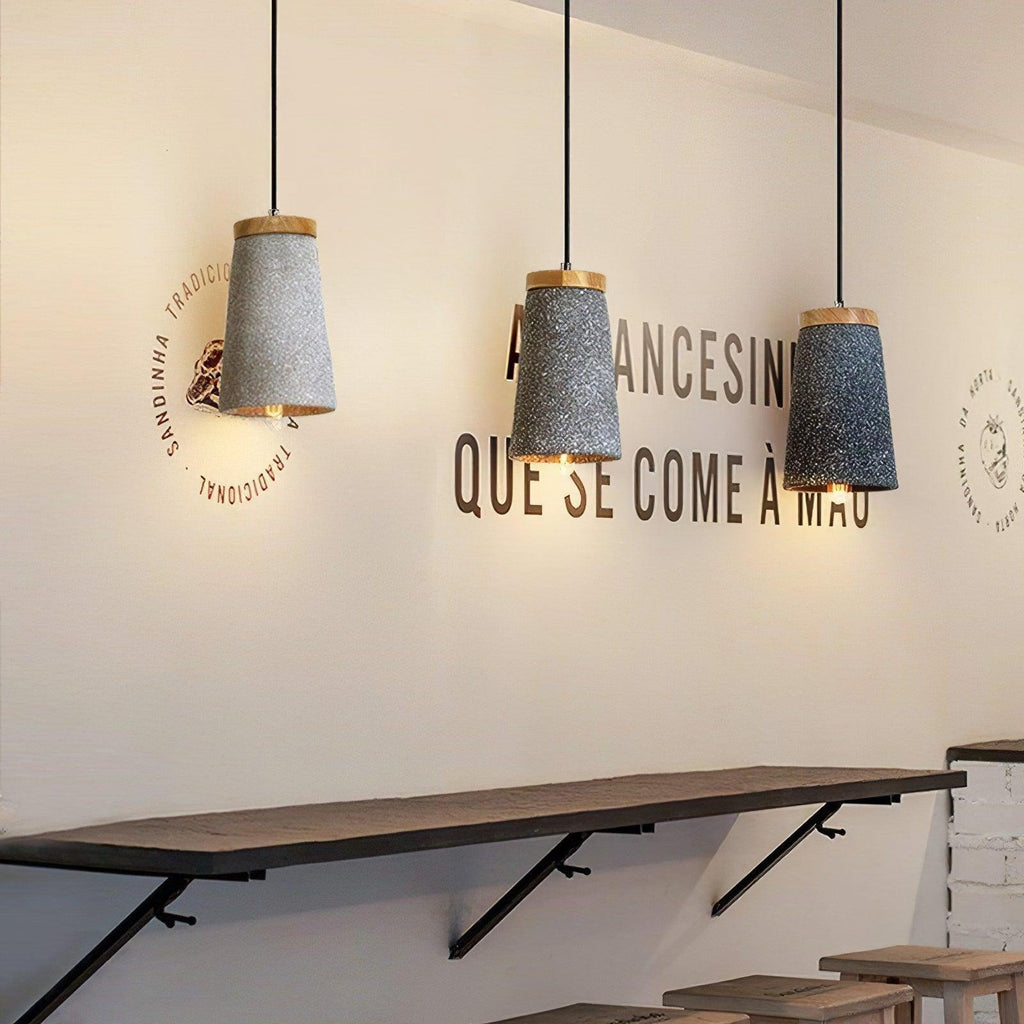 Althere Lustre Suspendu En Bois Et Ciment