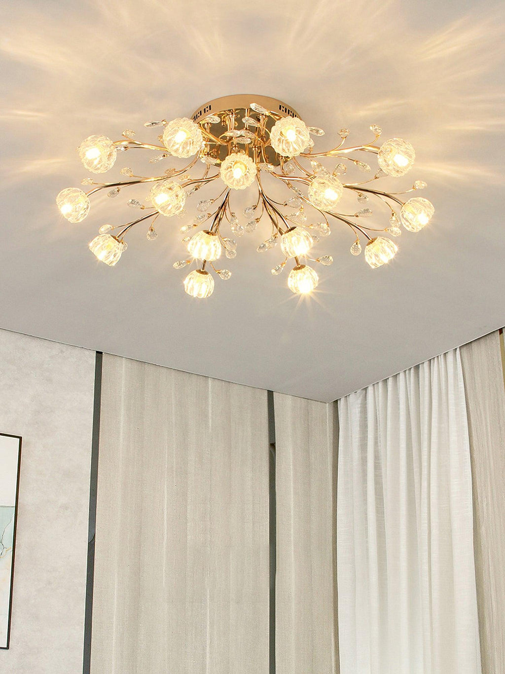 Luminaire Aballs Postmoderne Luxe Fleur Cristal Plafonnier