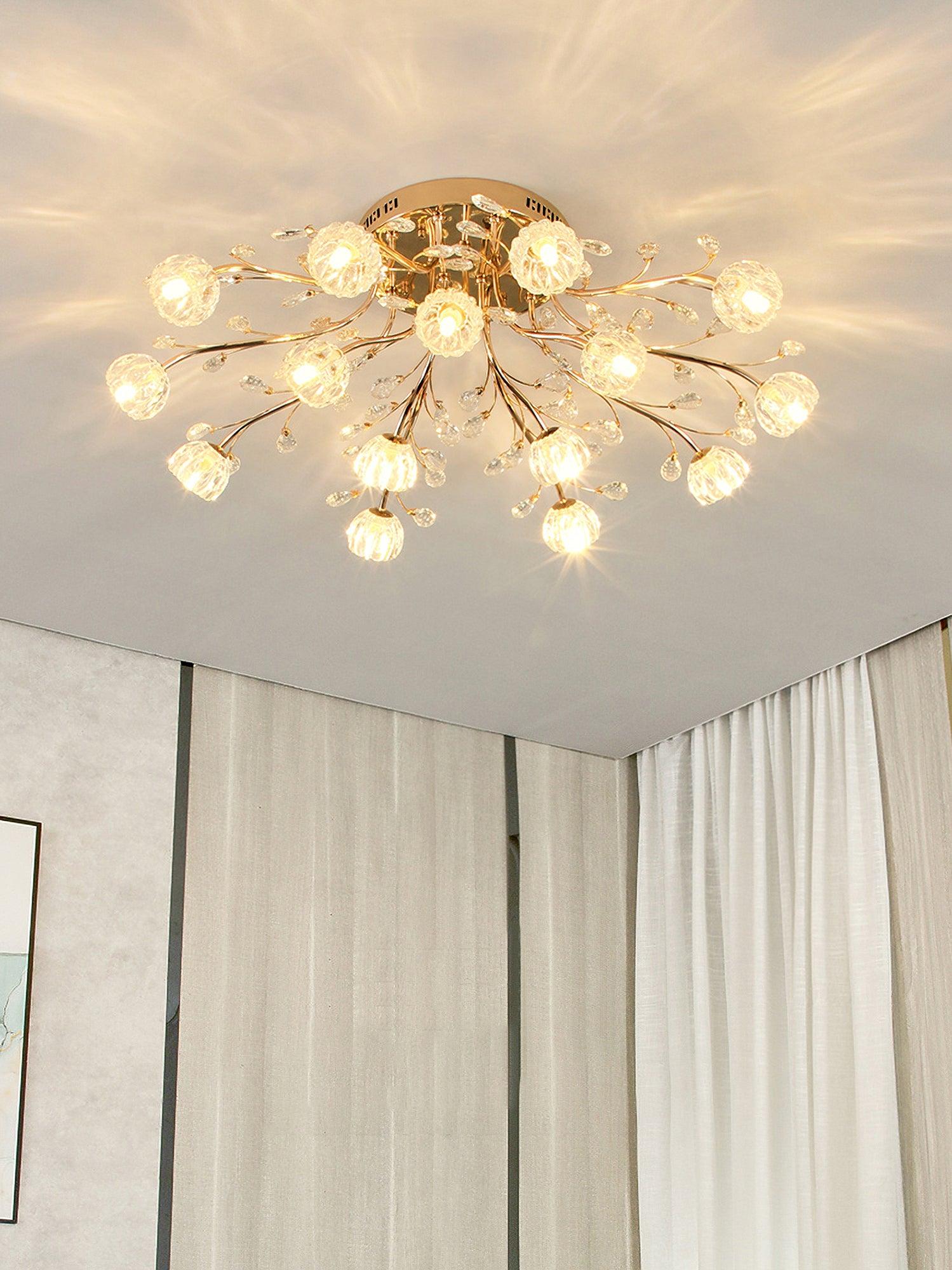 Luminaire Aballs Postmoderne Luxe Fleur Cristal Plafonnier
