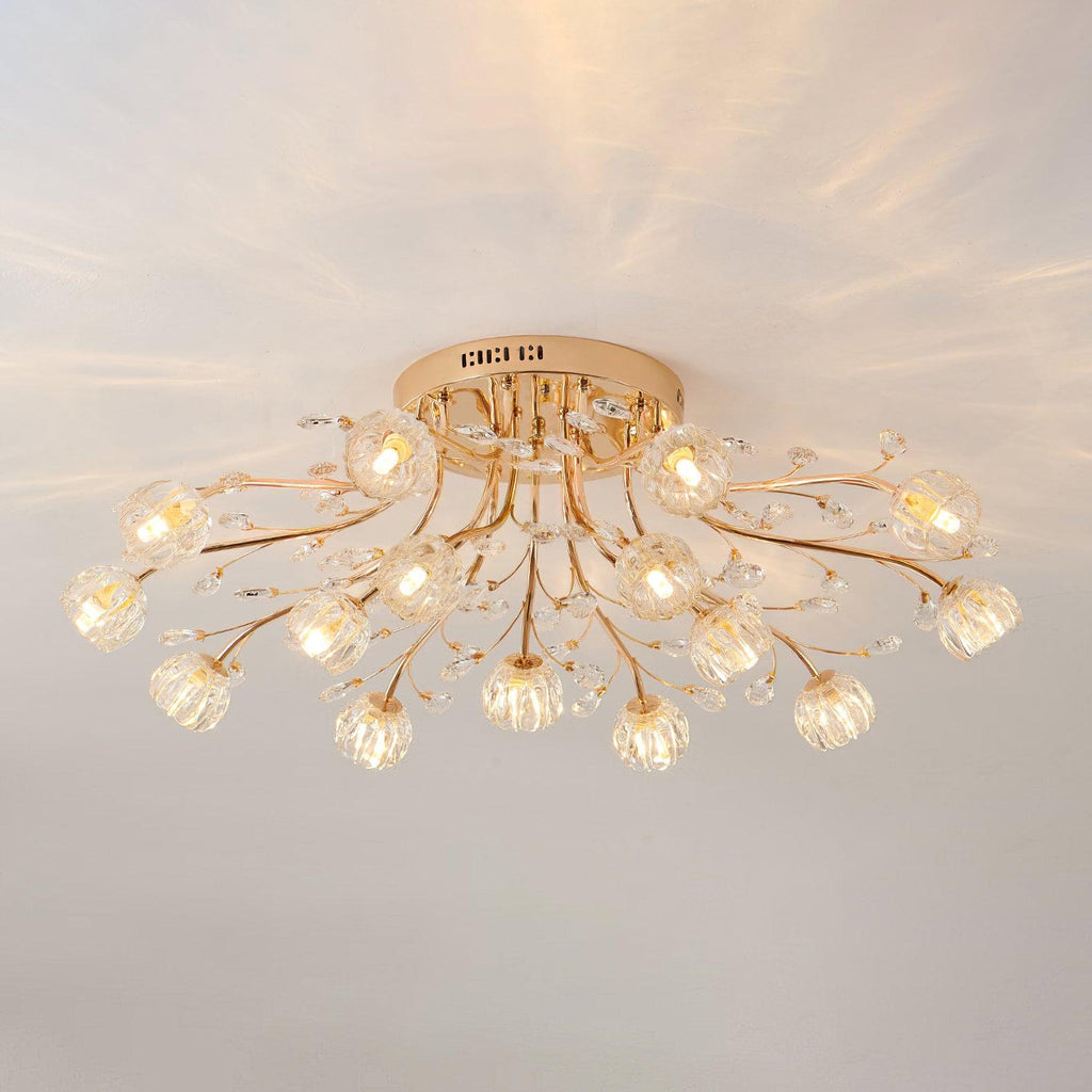Luminaire Aballs Postmoderne Luxe Fleur Cristal Plafonnier