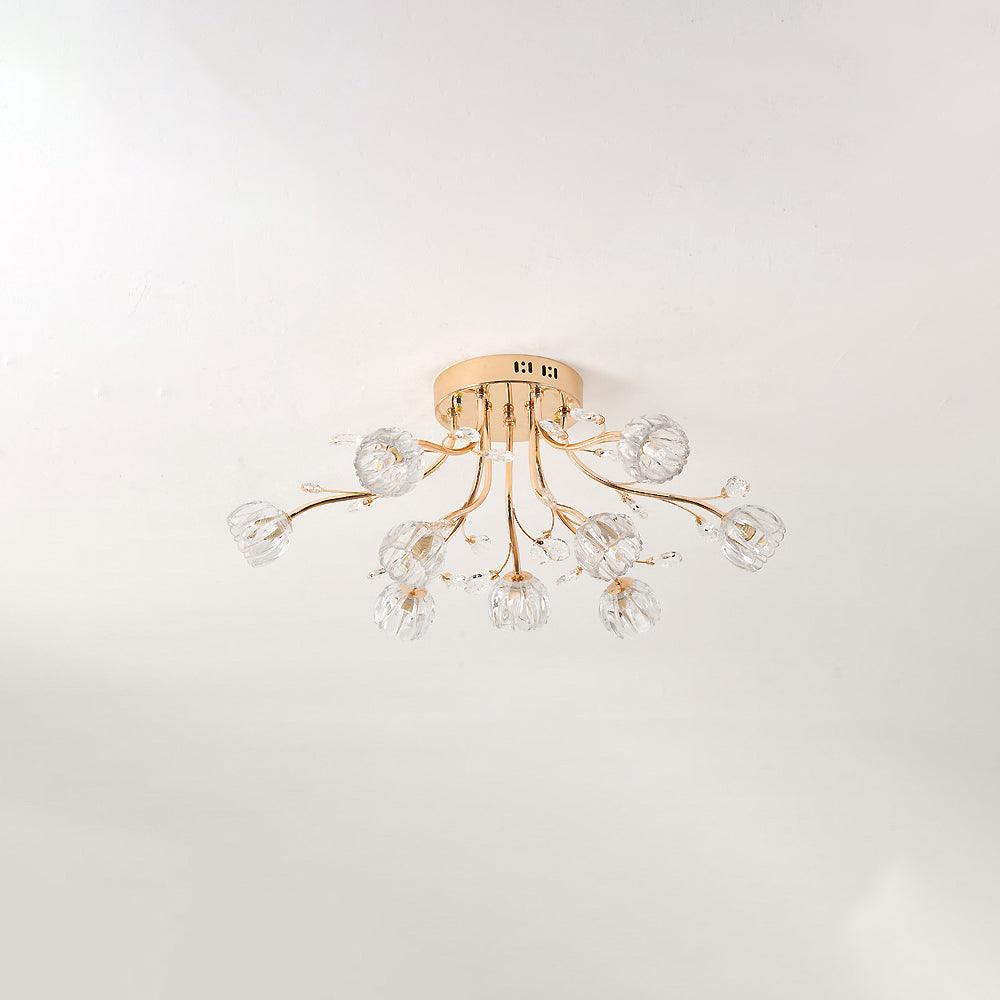 Luminaire Aballs Postmoderne Luxe Fleur Cristal Plafonnier