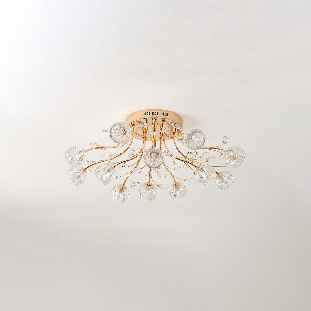 Luminaire Aballs Postmoderne Luxe Fleur Cristal Plafonnier