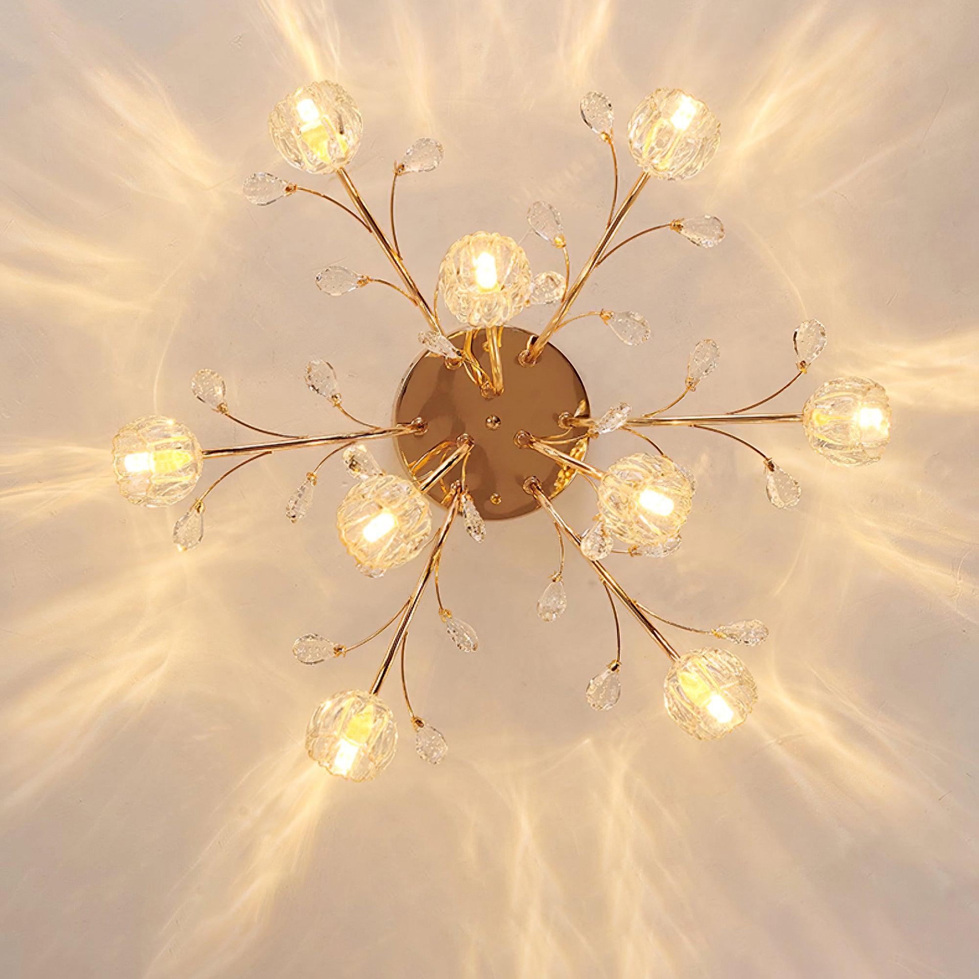 Luminaire Aballs Postmoderne Luxe Fleur Cristal Plafonnier