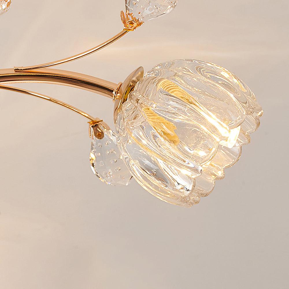 Luminaire Aballs Postmoderne Luxe Fleur Cristal Plafonnier