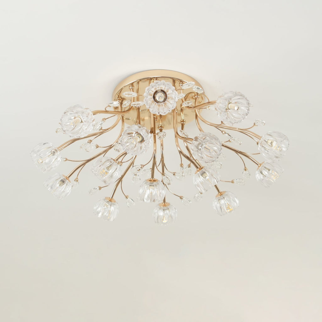 Luminaire Aballs Postmoderne Luxe Fleur Cristal Plafonnier