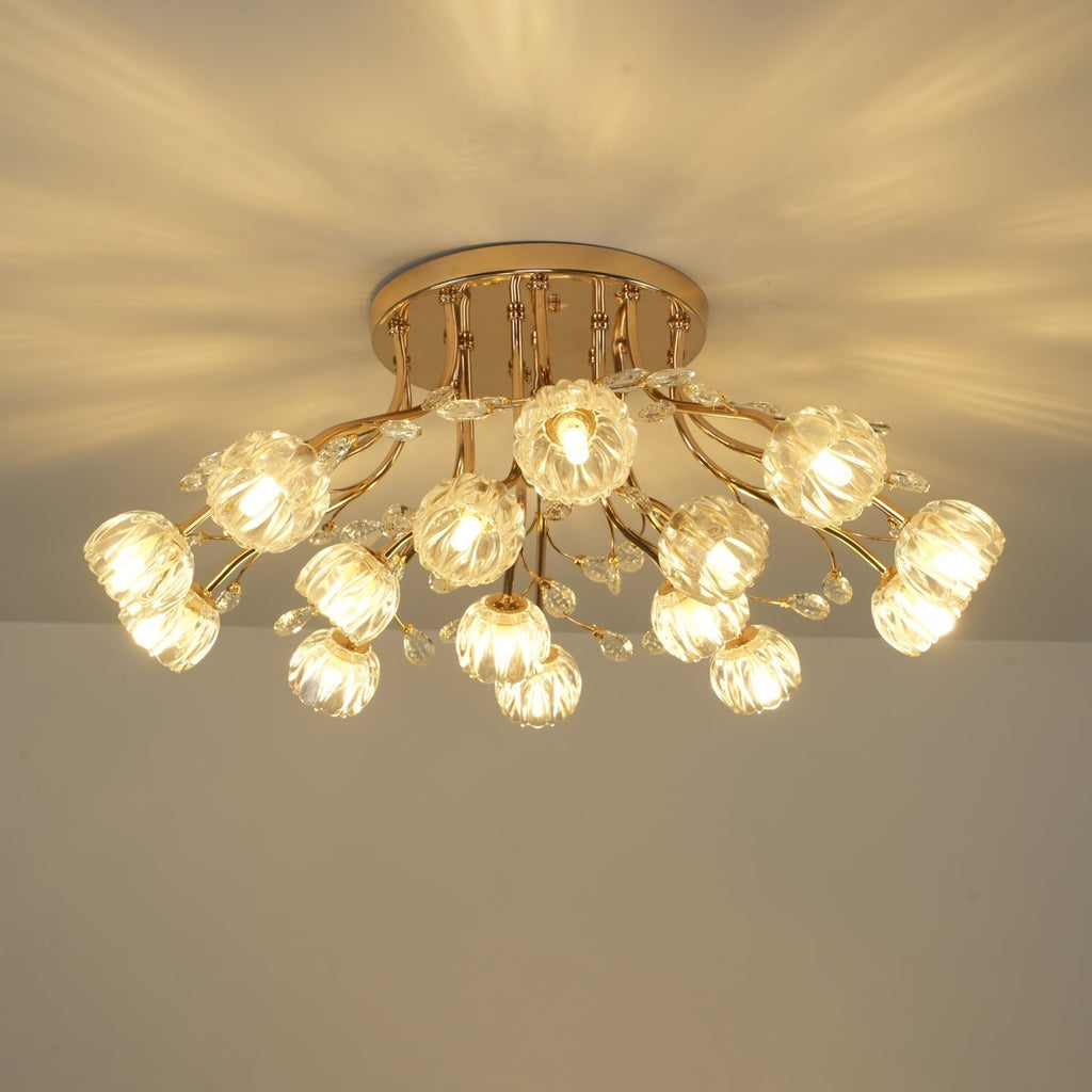 Luminaire Aballs Postmoderne Luxe Fleur Cristal Plafonnier