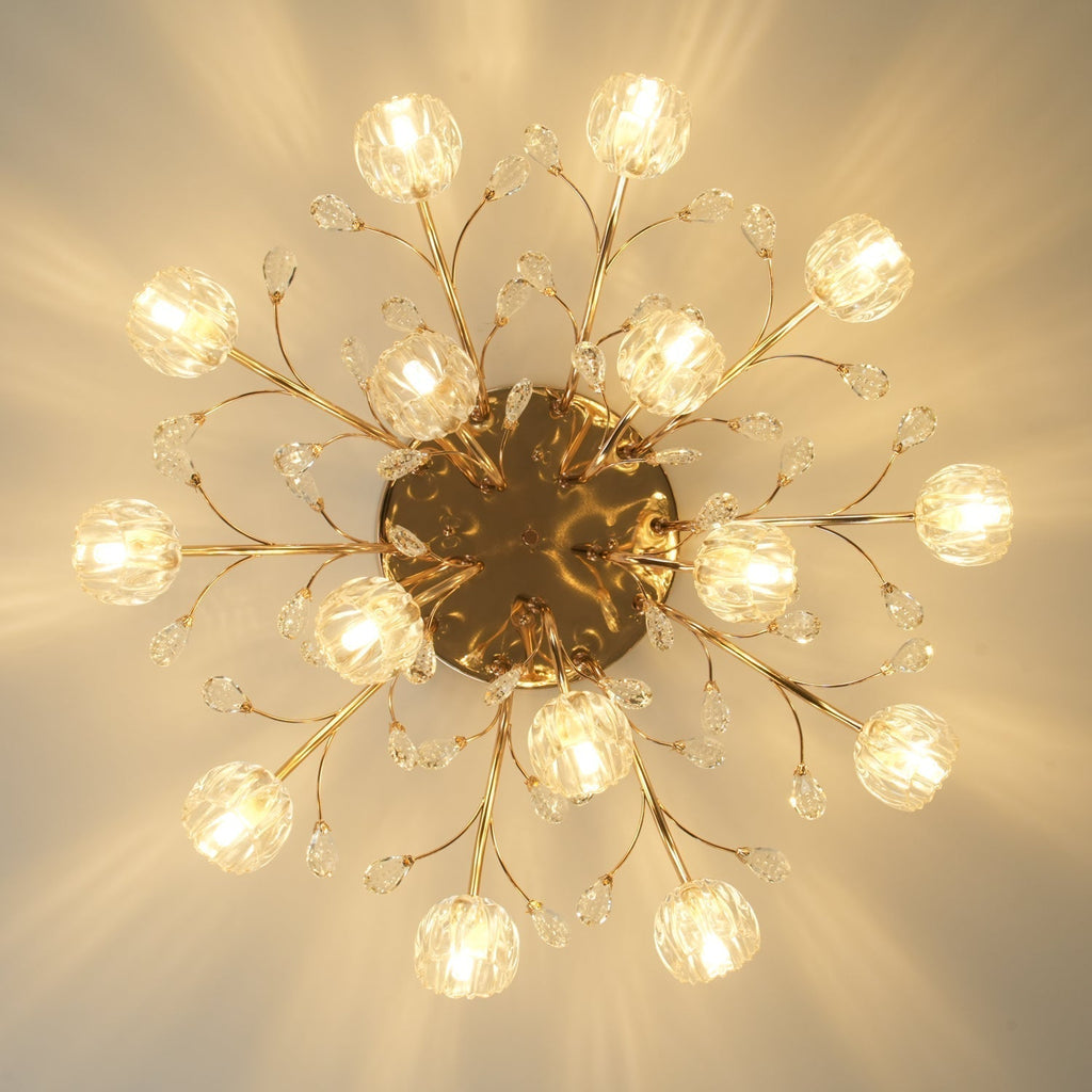 Luminaire Aballs Postmoderne Luxe Fleur Cristal Plafonnier