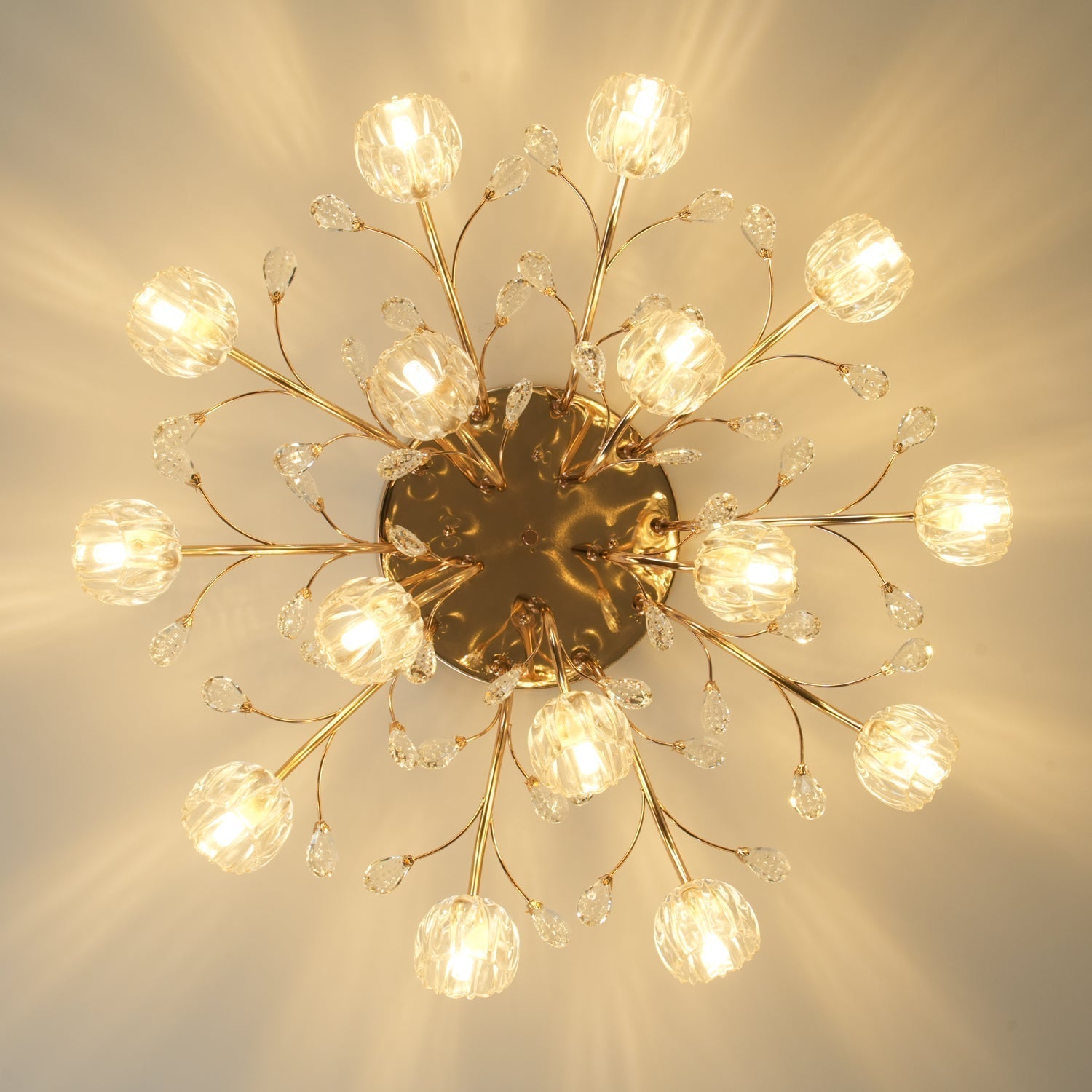 Luminaire Aballs Postmoderne Luxe Fleur Cristal Plafonnier