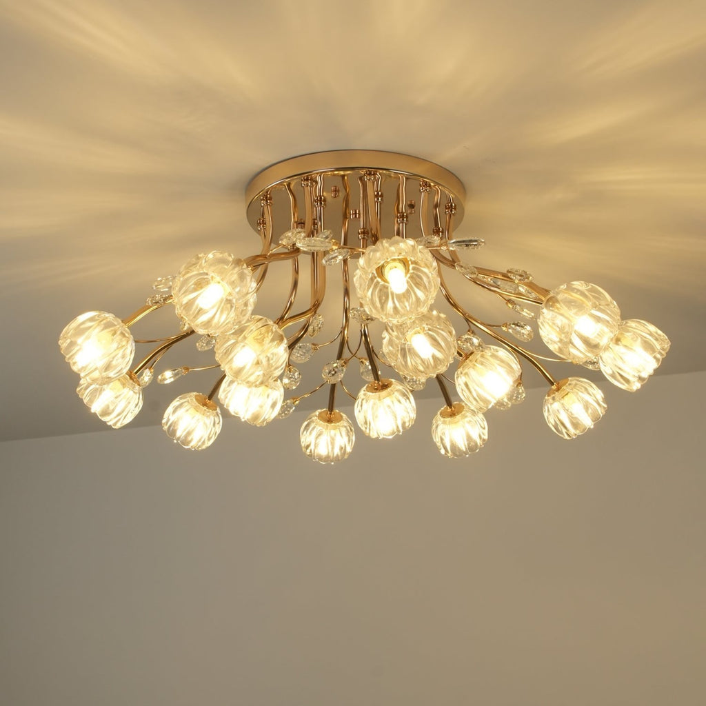 Luminaire Aballs Postmoderne Luxe Fleur Cristal Plafonnier