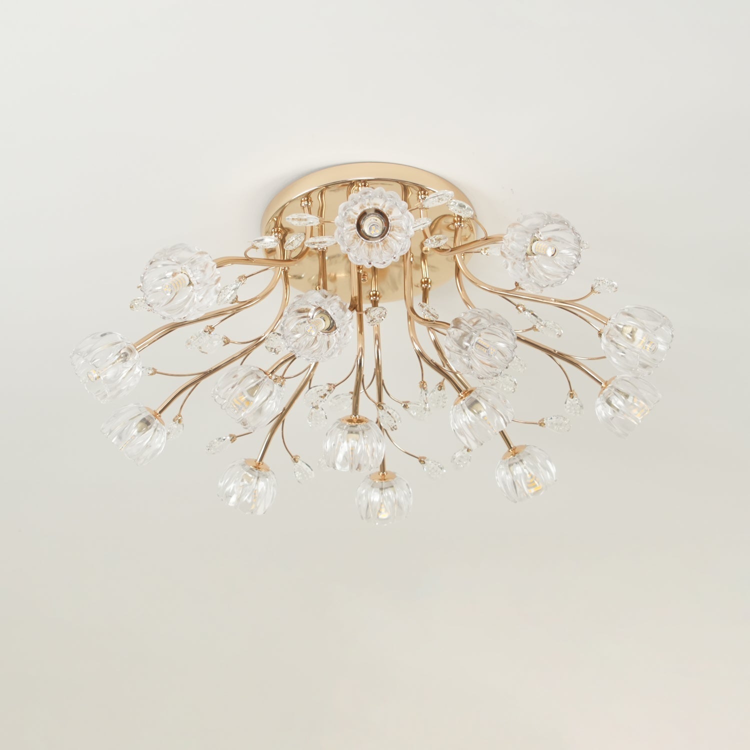 Luminaire Aballs Postmoderne Luxe Fleur Cristal Plafonnier
